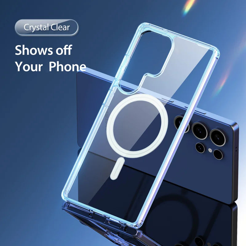 ClinX Series Magnetic Clear Phone Case for Samsung Galaxy S25 Series