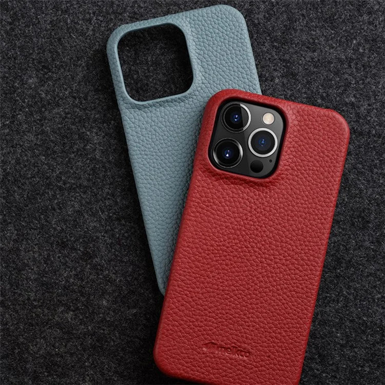 Melkco Bovine Leather iPhone Case (Linen Blue)