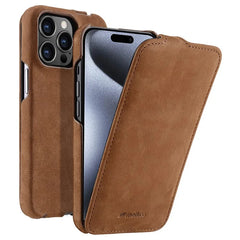 Melkco Bovine Leather Flip Case for iPhone 15 Series