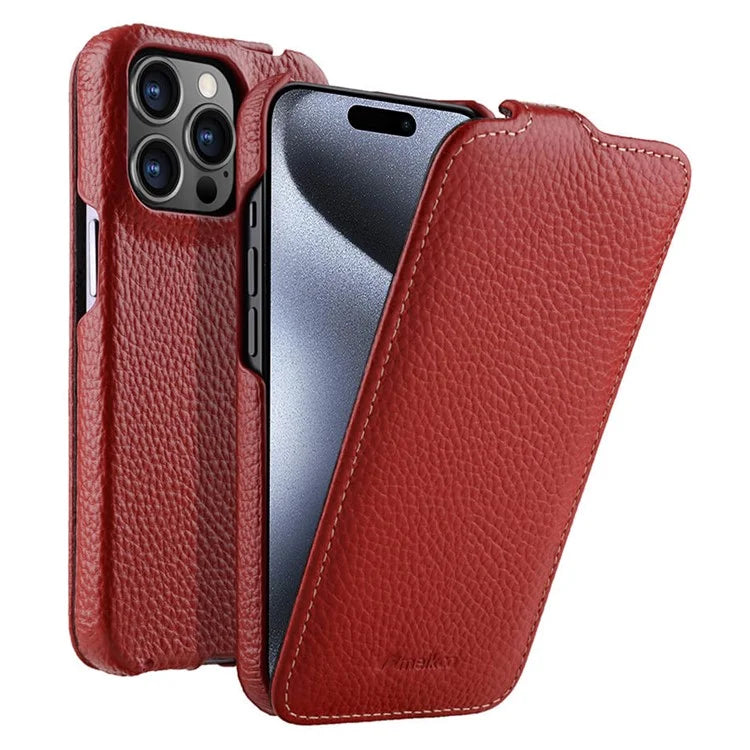 Melkco Bovine Leather Flip Case for iPhone 15 Series