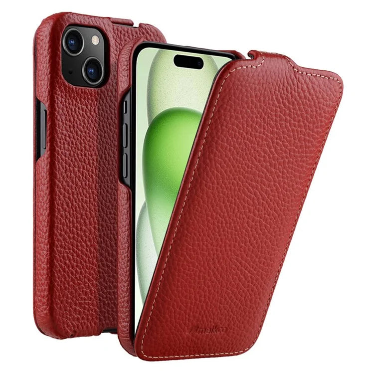 Melkco Bovine Leather Flip Case for iPhone 15 Series