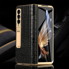 Luxury Genuine Leather Back Stand Phone Case for Samsung Galaxy Z Fold