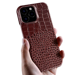 Luxury Crocodile Pattern Genuine Leather iPhone Case