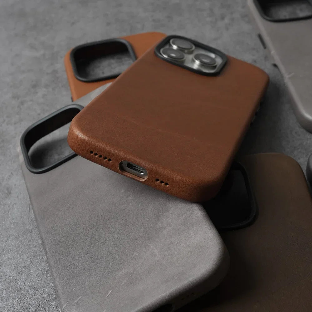 Scarred Horsehide Genuine Leather iPhone Case