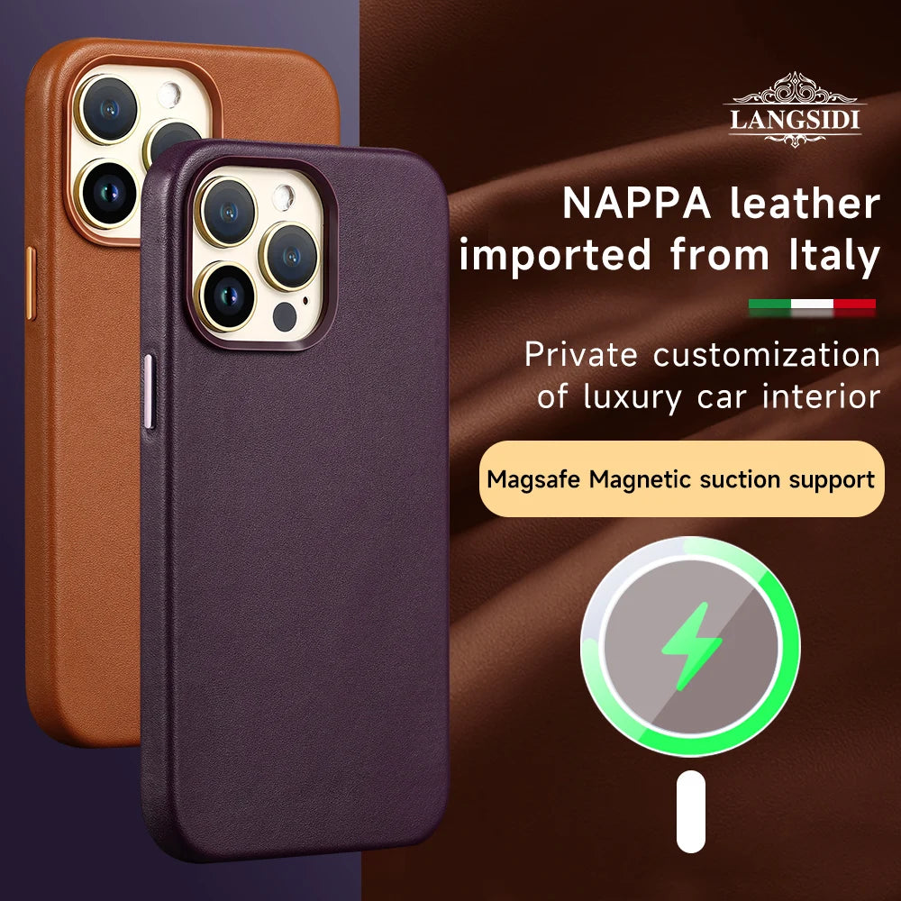 Magnetic Genuine Leather Original iPhone Case