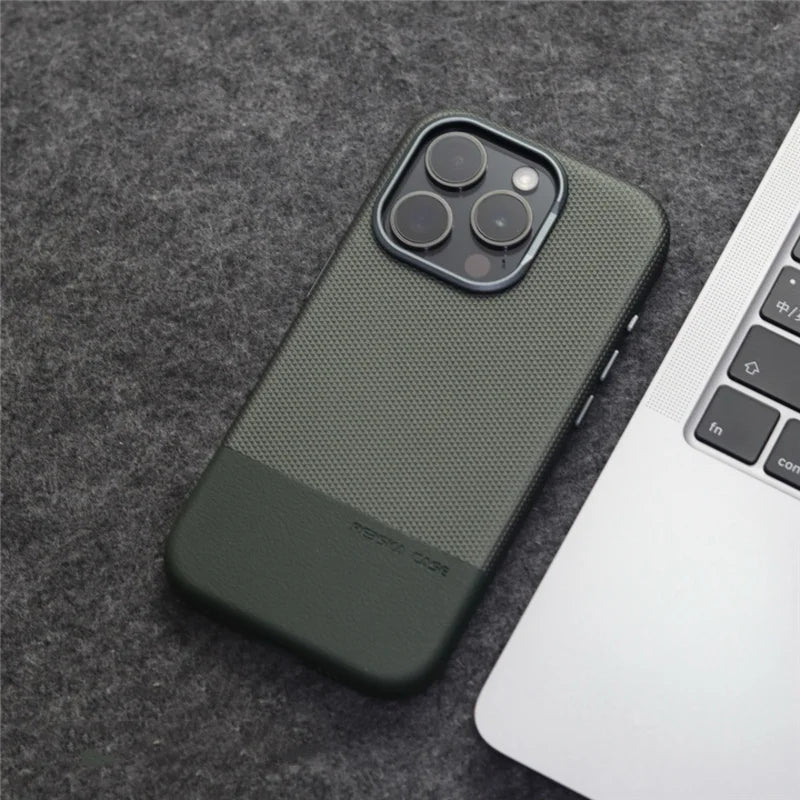 Shockproof Magnetic Wireless Charging Leather Case For iPhone