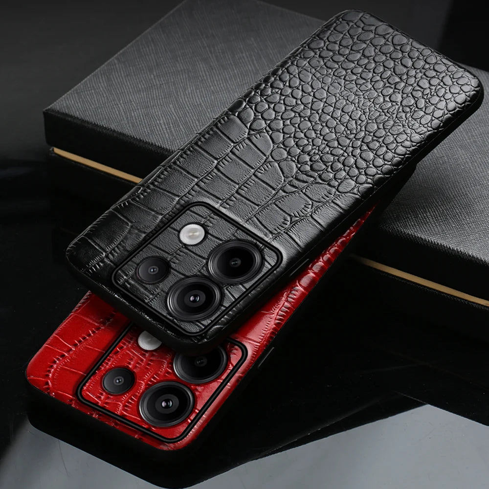 Luxury Crocodile Pattern Genuine Leather Phone Case for Xiaomi