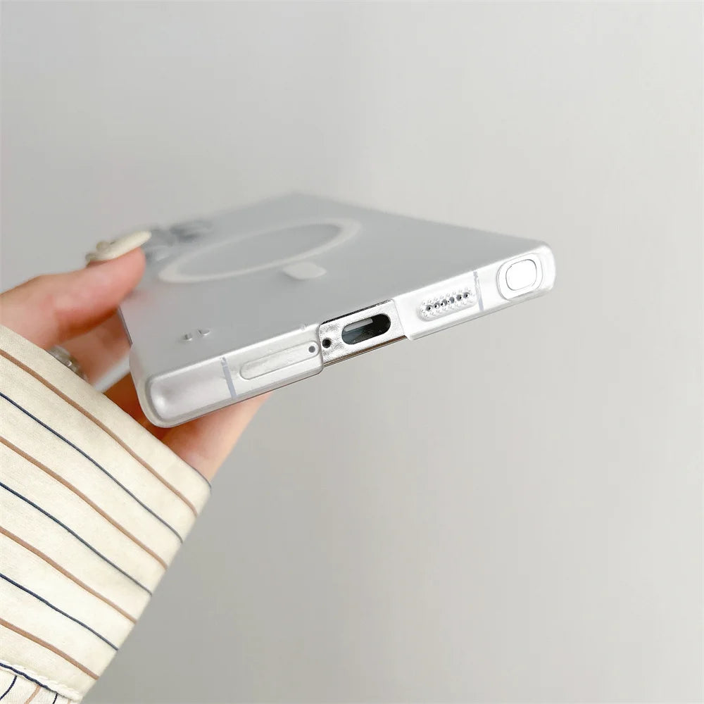 Magnetic Ultra Slim Clear Frameless Phone Case For Samsung S25 Ultra