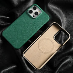 Luxury Natural Cowhide Lychee Leather iPhone Case