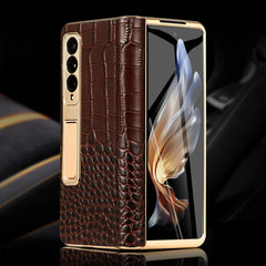 Luxury Genuine Leather Back Stand Phone Case for Samsung Galaxy Z Fold