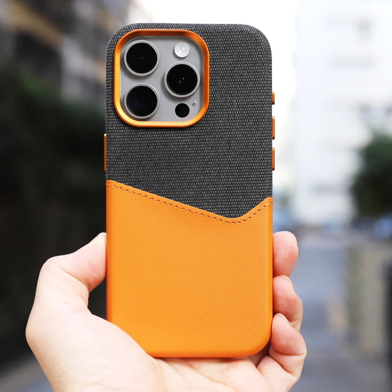 Magnetic Card Holder Leather iPhone Case