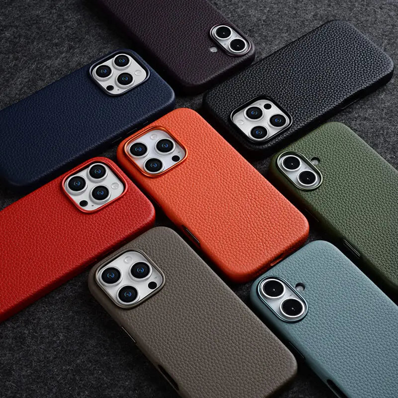 Premium Melkco Bovine Leather iPhone Case for iPhone 16 Series