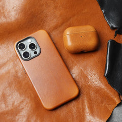 Premium Magnetic Tanned Cowhide Leather iPhone Case