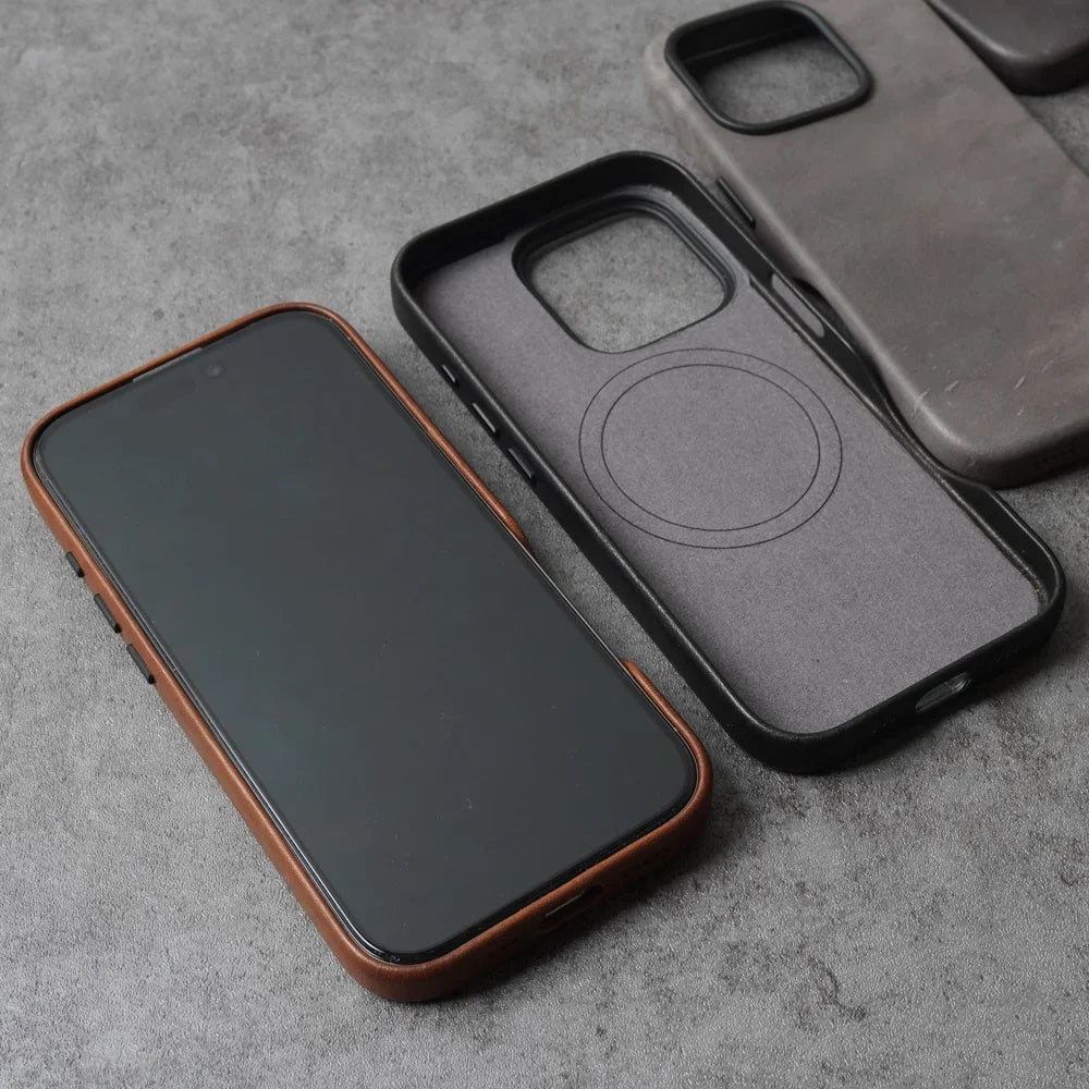 Scarred Horsehide Genuine Leather iPhone Case