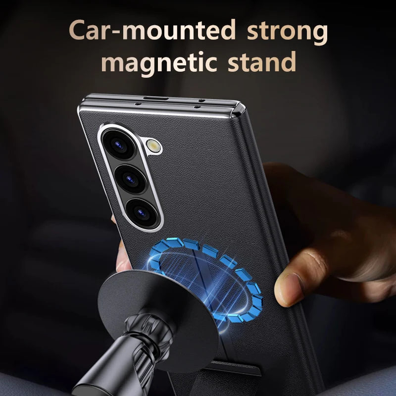 Magnetic Nappa Leather Stand Case for Samsung Galaxy Z Fold