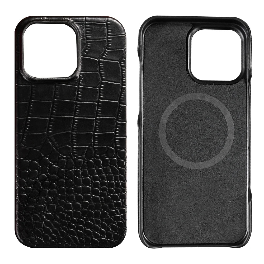 Luxury Crocodile Pattern Genuine Leather iPhone Case