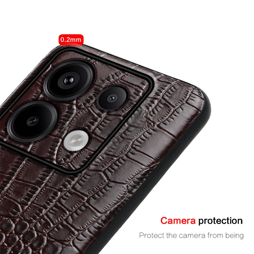 Luxury Crocodile Pattern Genuine Leather Phone Case for Xiaomi