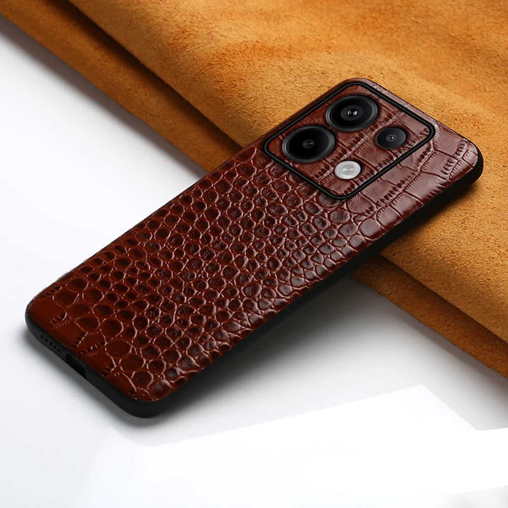 Luxury Crocodile Pattern Genuine Leather Phone Case for Xiaomi