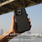 Italian Nappa Leather iPhone Case (Black) - Image 4