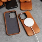 Magnetic Genuine Tanned Cowhide Leather iPhone Case - Image 9