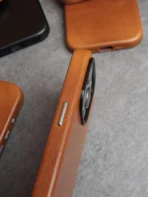 Magnetic Genuine Tanned Cowhide Leather iPhone Case - Image 12