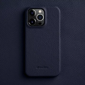 Melkco Genuine Bovine Leather iPhone Case - Dark Blue