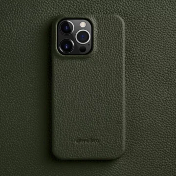 Melkco Genuine Bovine Leather iPhone Case - Olive Green