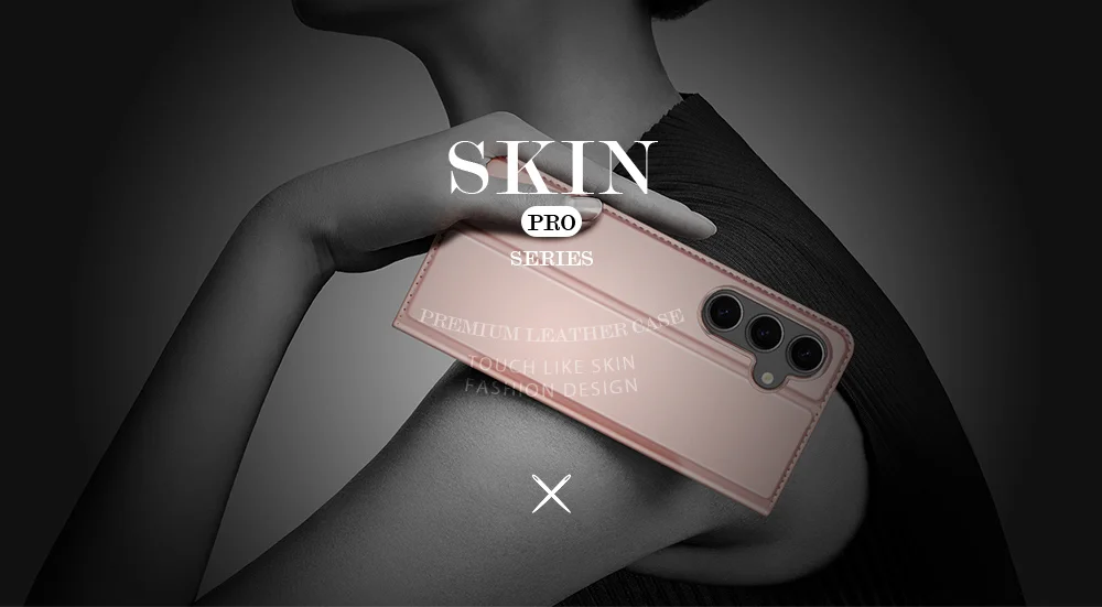 DUX DUCIS Skin Pro Series For Samsung Galaxy S25+ Case Leather Cover Card Holder - Pink 6