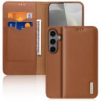 Leather Wallet Case for Samsung Galaxy S25+ | RFID Blocking, Flip Stand Cover Brown S25+ by The Case Factory
