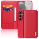 Leather Wallet Case for Samsung Galaxy S25+ | RFID Blocking, Flip Stand Cover Red S25+ by The Case Factory