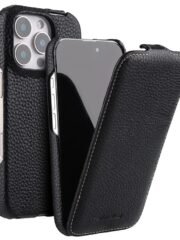 Melkco Bovine Leather Flip Case For iPhone Vertical Cover Black by The Case Factory