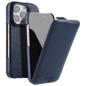 Melkco Bovine Leather Flip Case For iPhone Vertical Cover Blue by The Case Factory