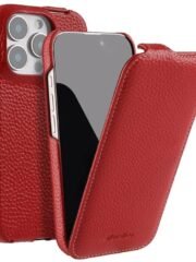 Melkco Bovine Leather Flip Case For iPhone Vertical Cover Red by The Case Factory