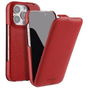 Melkco Bovine Leather Flip Case For iPhone Vertical Cover Red by The Case Factory