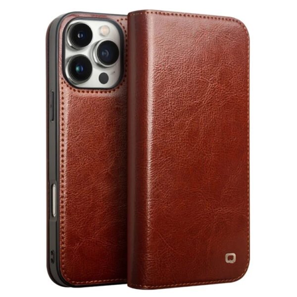 Premium Cowhide Leather Wallet Flip iPhone Case Brown by The Case Factory