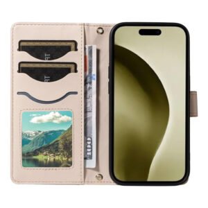 Crossbody Swappable Wrist Strap Leather Wallet iPhone Case by The Case Factory