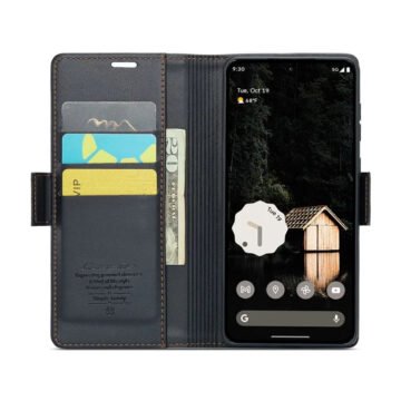 RFID Blocking Card Holder Leather Flip Case For Google Pixel by The Case Factory