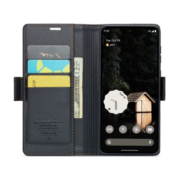 RFID Blocking Card Holder Leather Flip Case For Google Pixel by The Case Factory