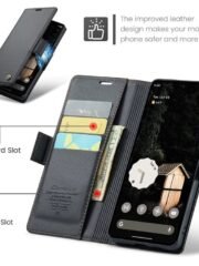 RFID Blocking Card Holder Leather Flip Case For Google Pixel by The Case Factory