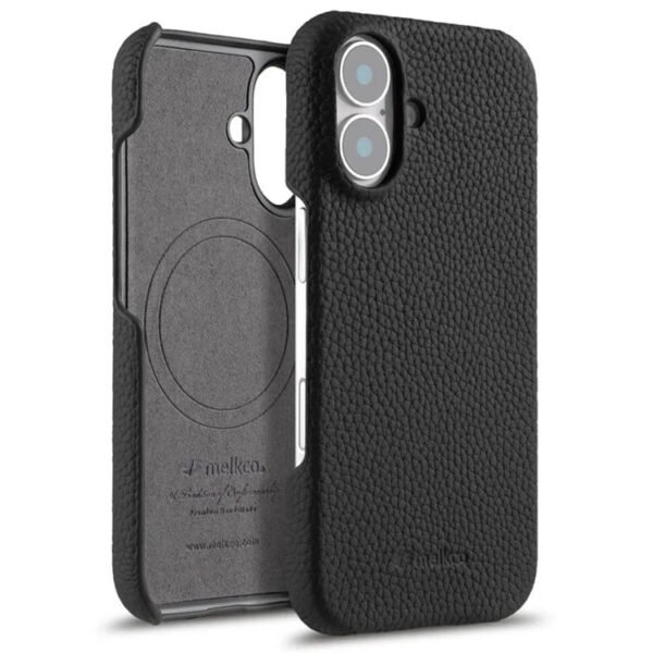 Melkco Bovine Cowhide Leather Case For iPhone 16 Series | MagSafe® Compatible Black by The Case Factory