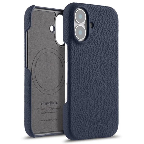 Melkco Bovine Cowhide Leather Case For iPhone 16 Series | MagSafe® Compatible Dark Blue by The Case Factory