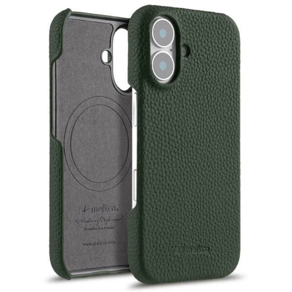 Melkco Bovine Cowhide Leather Case For iPhone 16 Series | MagSafe® Compatible Dark Green by The Case Factory
