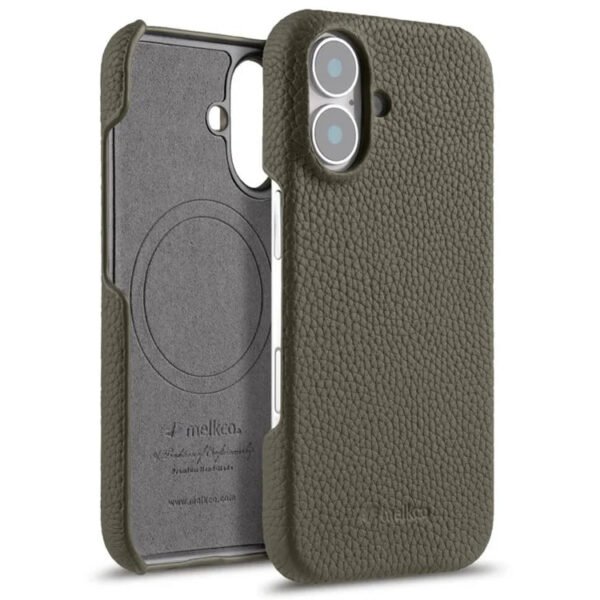 Melkco Bovine Cowhide Leather Case For iPhone 16 Series | MagSafe® Compatible Gray by The Case Factory