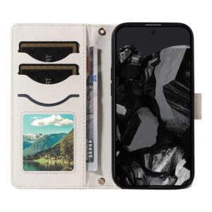Shoulder & Wrist Strap Rhombus Leather Wallet Case For Google Pixel by The Case Factory