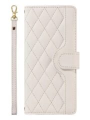 Shoulder & Wrist Strap Rhombus Leather Wallet Case For Google Pixel by The Case Factory