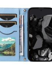 Shoulder & Wrist Strap Rhombus Leather Wallet Case For Google Pixel by The Case Factory