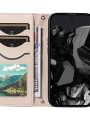 Shoulder & Wrist Strap Rhombus Leather Wallet Case For Google Pixel by The Case Factory