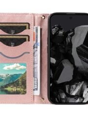 Shoulder & Wrist Strap Rhombus Leather Wallet Case For Google Pixel by The Case Factory