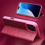 Premium Crocodile Pattern Cowhide Leather Wallet Flip iPhone Case (Pink) by The Case Factory