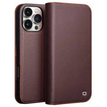 Premium Cowhide Leather Wallet Flip iPhone Case Matte Brown by The Case Factory